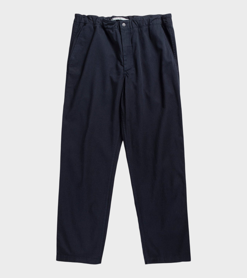 Ezra Relaxed Organic Stretch Twill Trouser Dark Navy