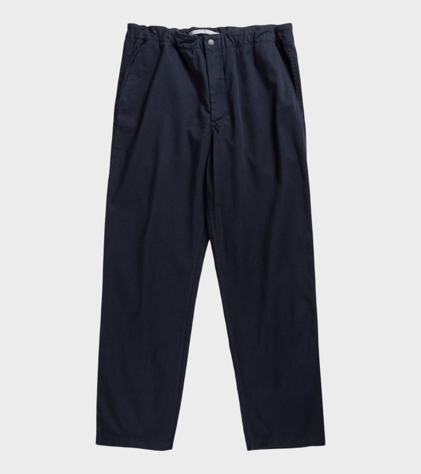 Ezra Relaxed Organic Stretch Twill Trouser Dark Navy