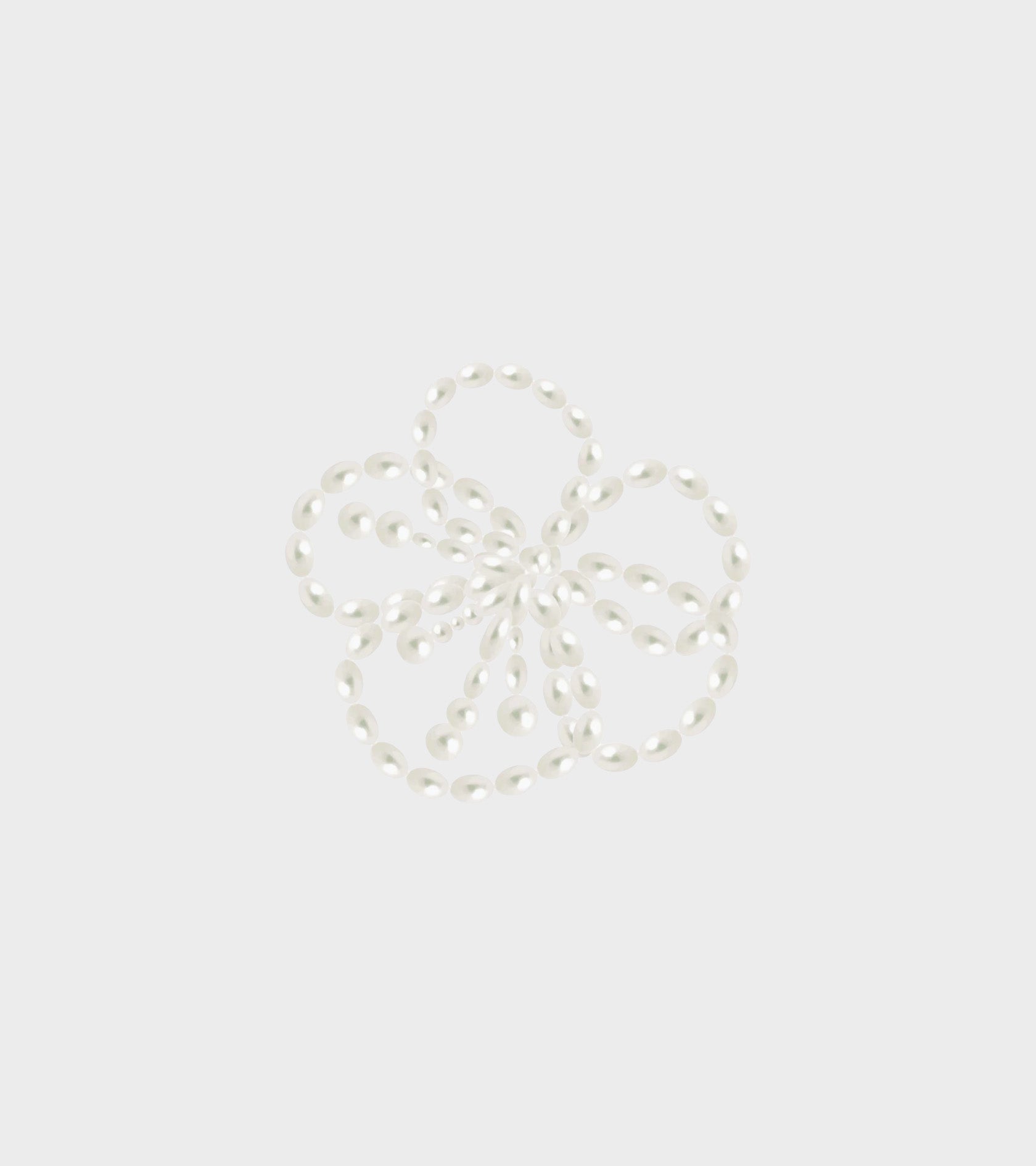 Large Pearl Beaded Floral Charm White