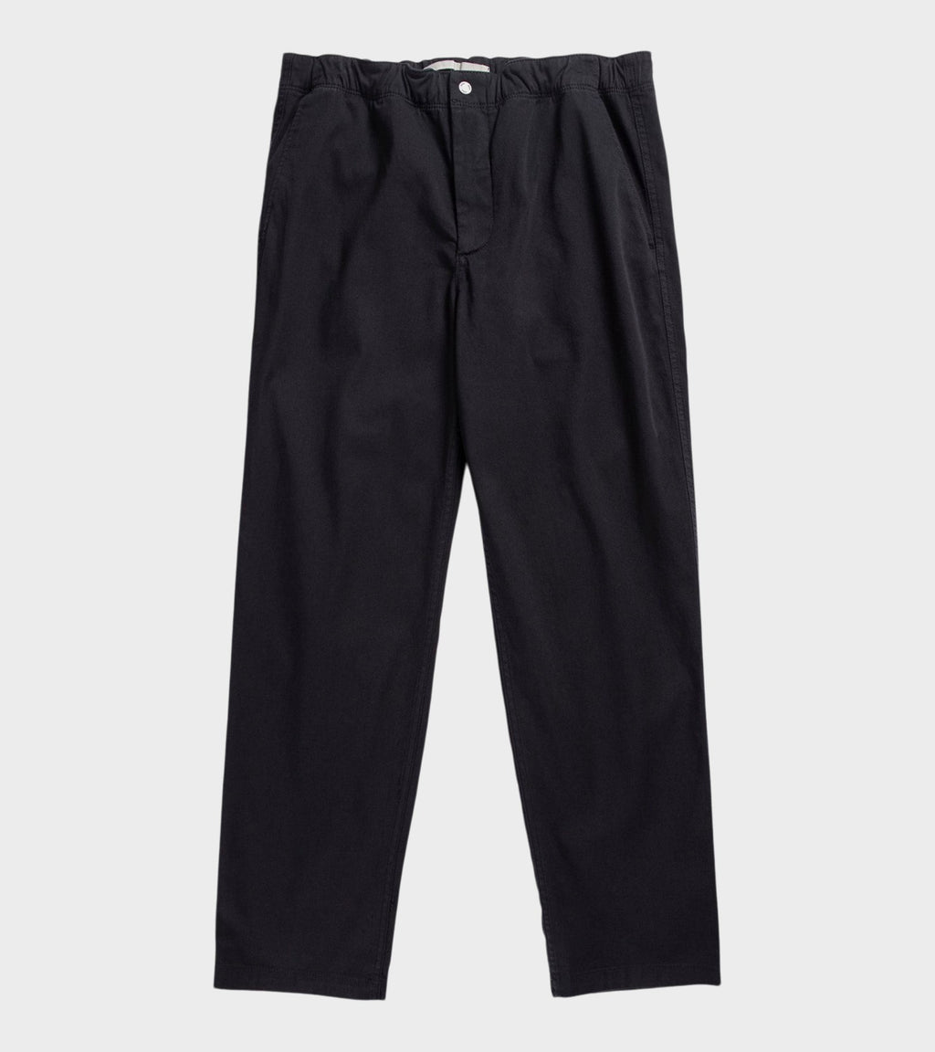 Ezra Relaxed Organic Stretch Twill Trousers Black