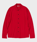 High Twist Wool Knit Shirt Cardigan Red