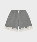 Lace Bermuda Sweat Shorts Dark Grey Melange