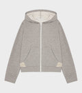 Lace Zip-up Hoodie Light Gray Melange