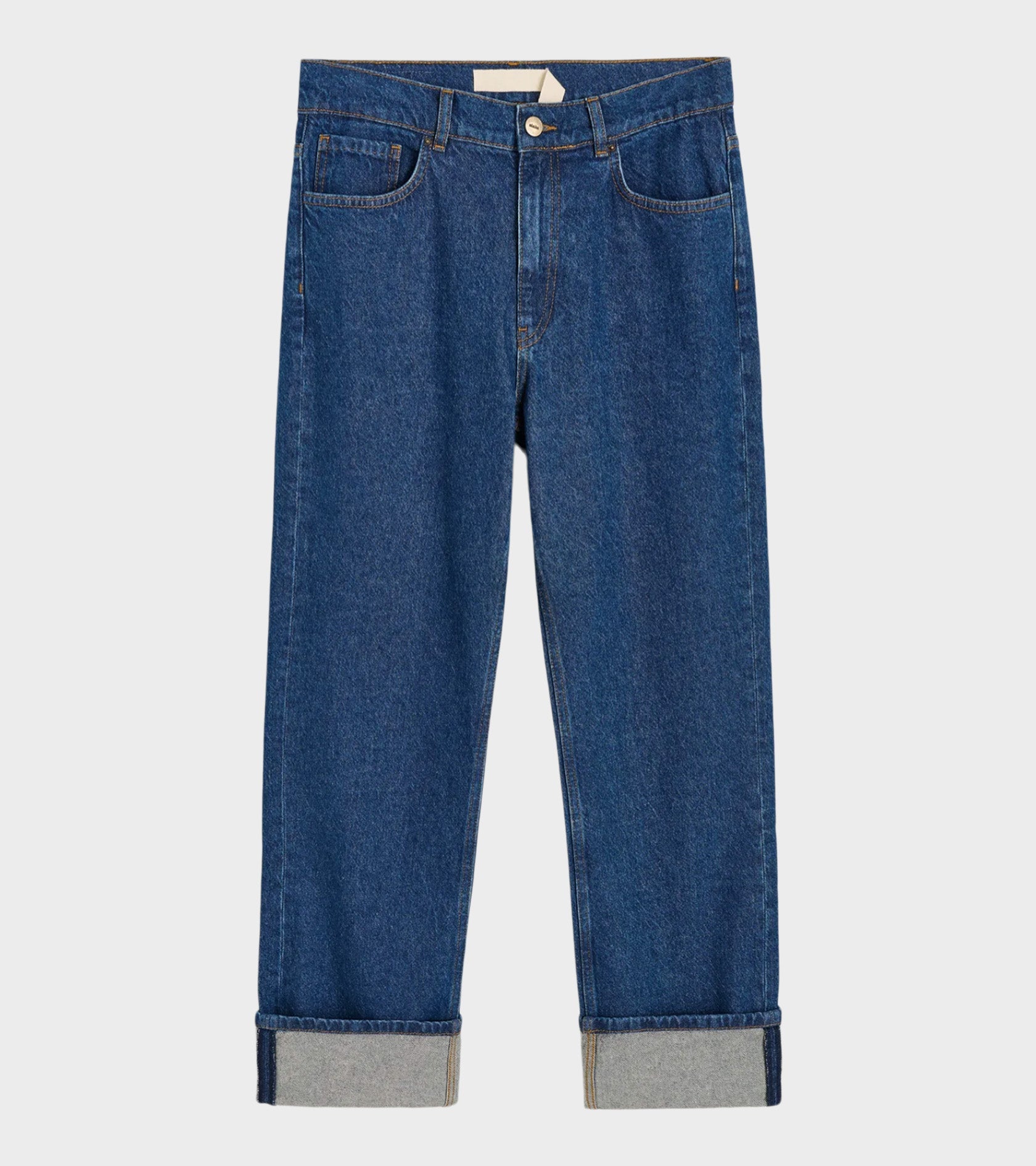 Cooper Highwaist Straight Jeans Mid Blue