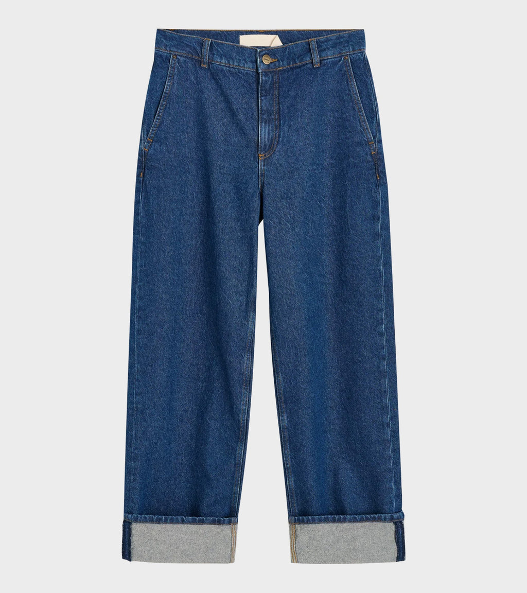 Carlo Midwaist Wide Jeans Mid Blue