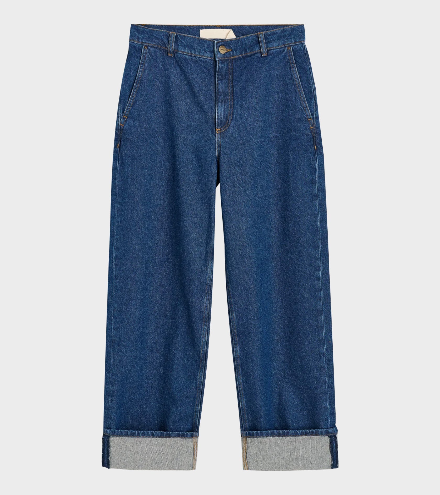 Carlo Midwaist Wide Jeans Mid Blue