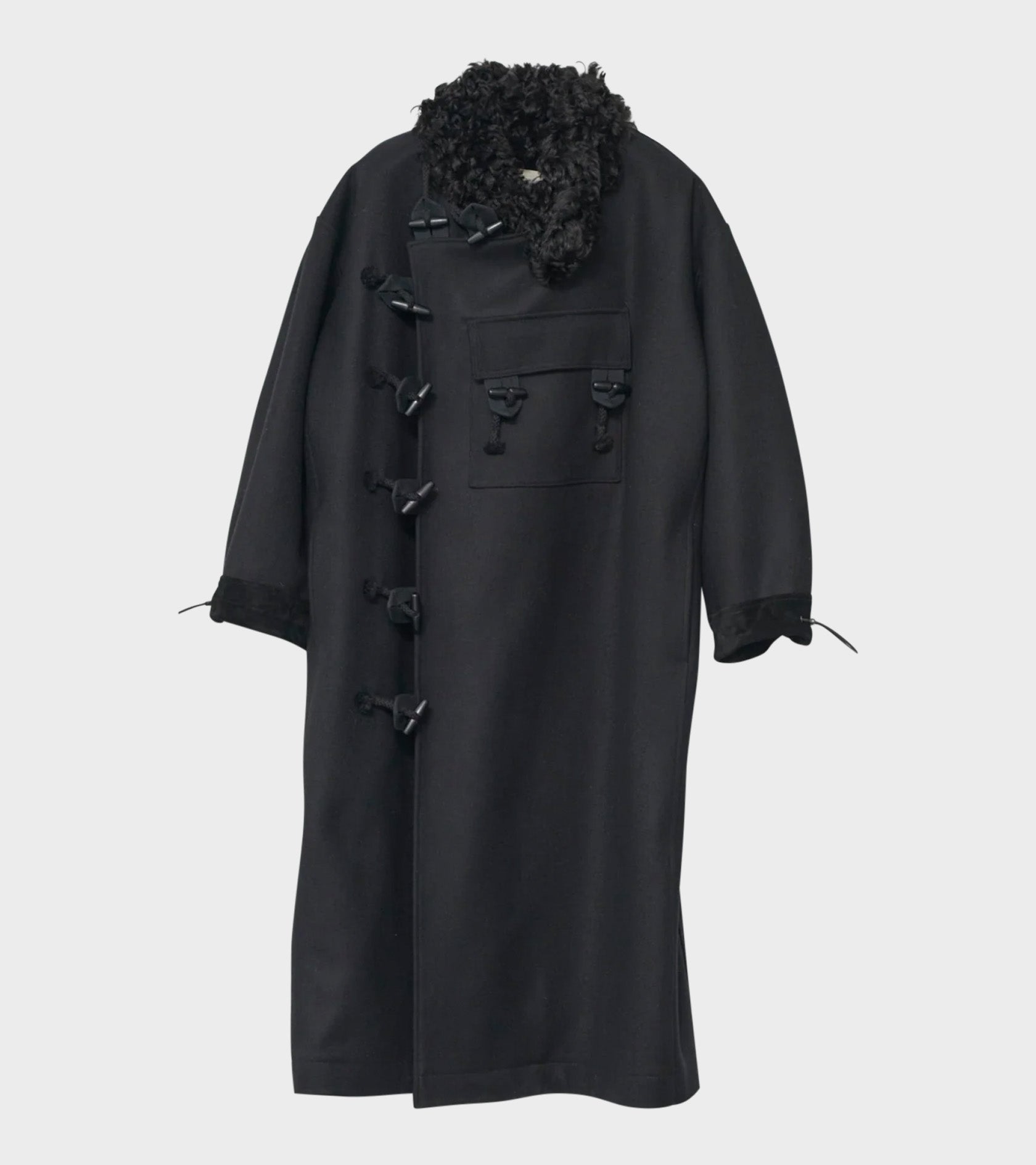 Hainsworth Wool Officer Coat Black