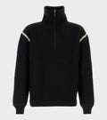 Chunky Wool Half-zip Black