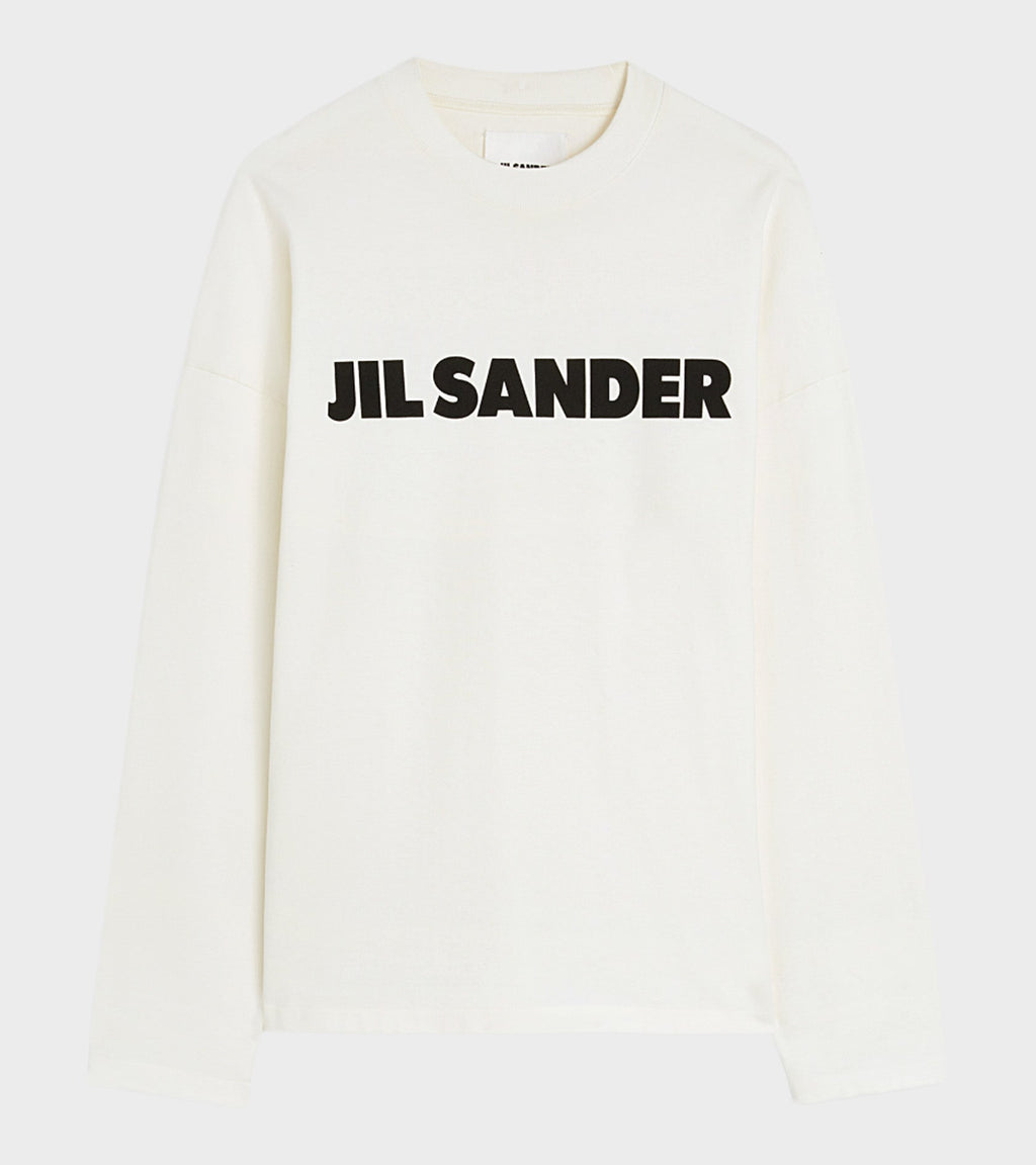 Stiff Cotton Jersey L/S Logo T-shirt Porcelain