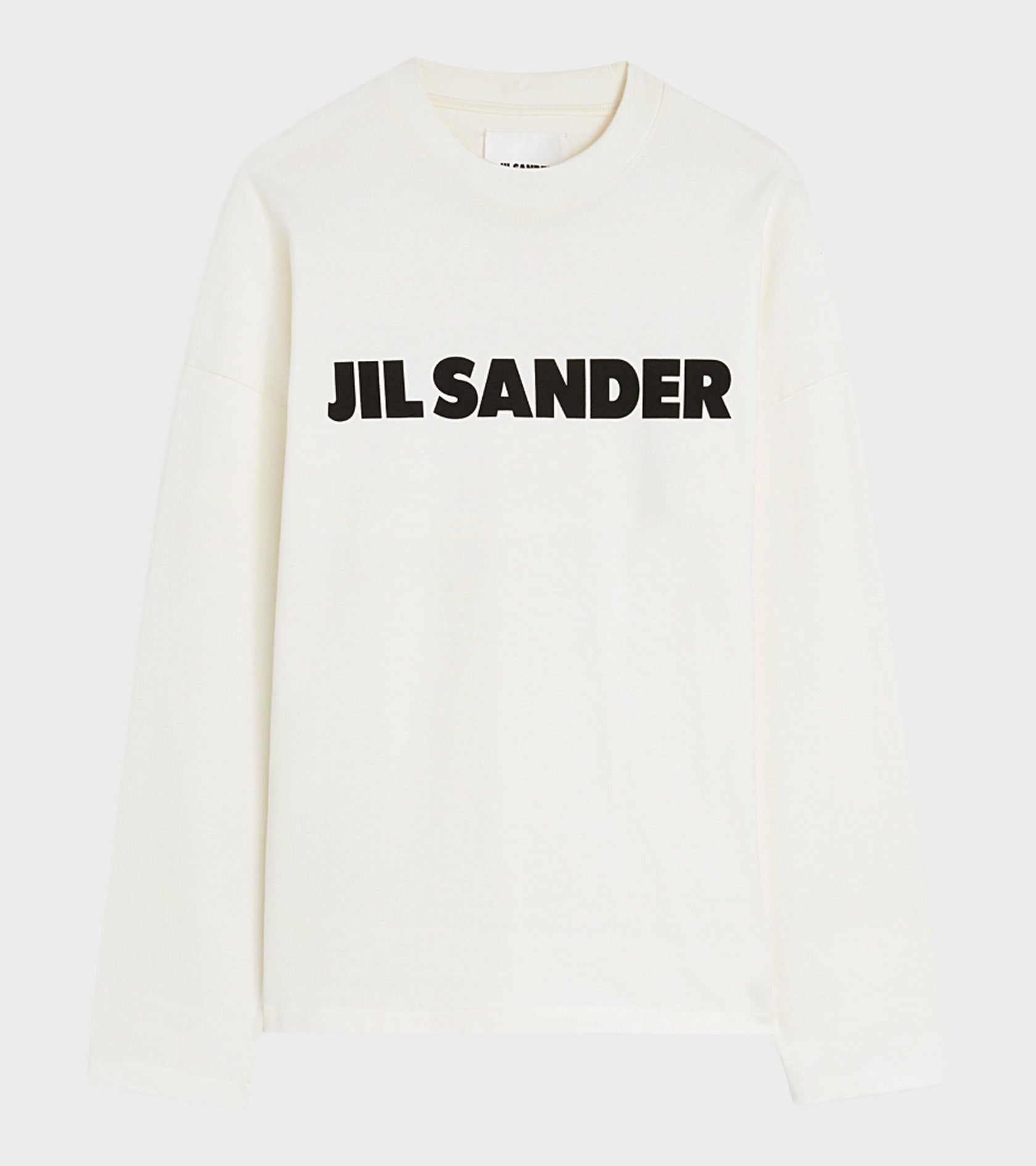 Stiff Cotton Jersey L/S Logo T-shirt Porcelain