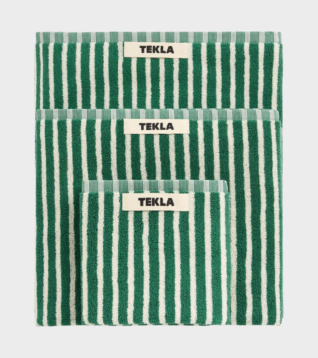 Bath Towel 70x140 Teal Green Stripes