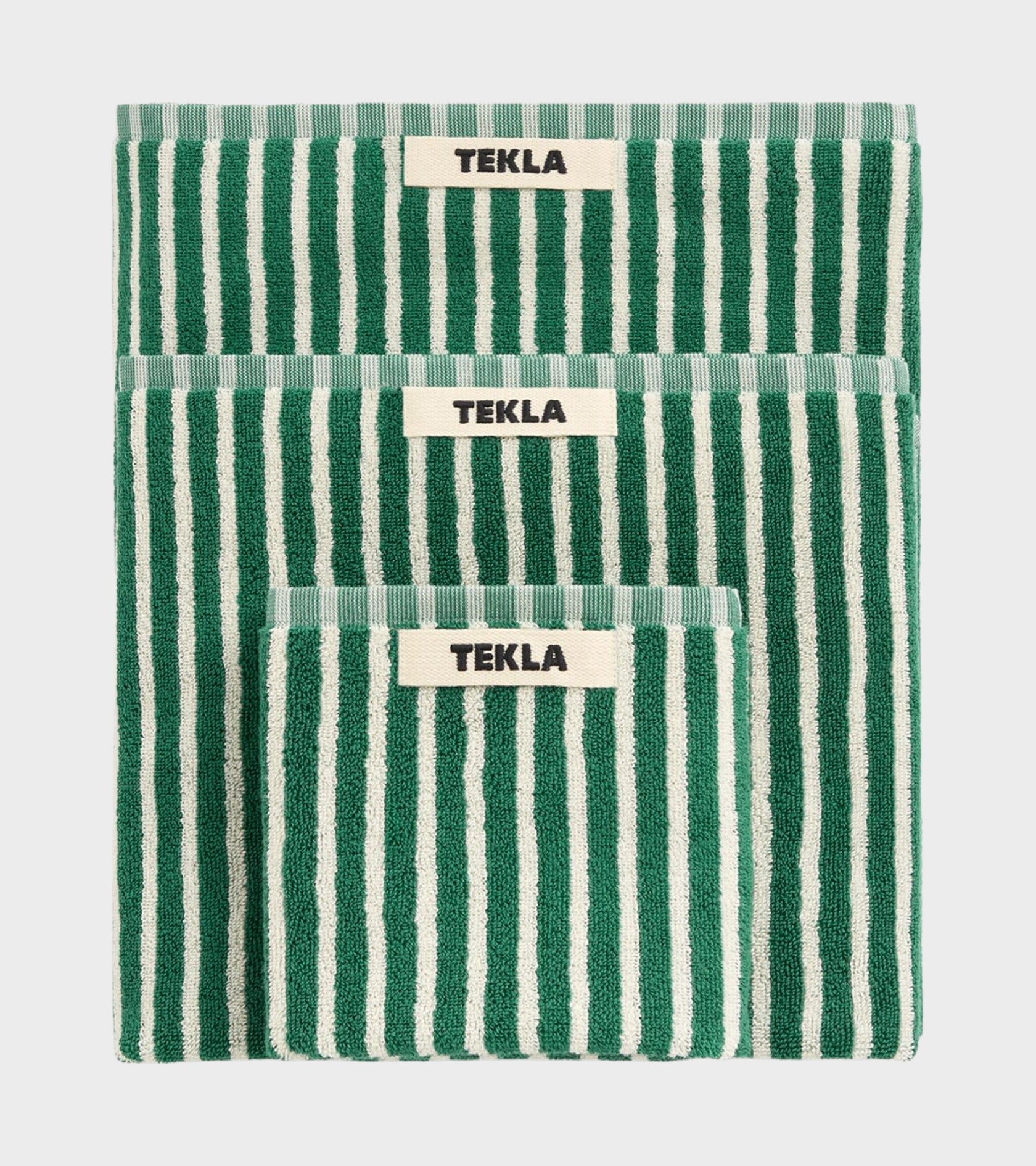 Bath Towel 70x140 Teal Green Stripes