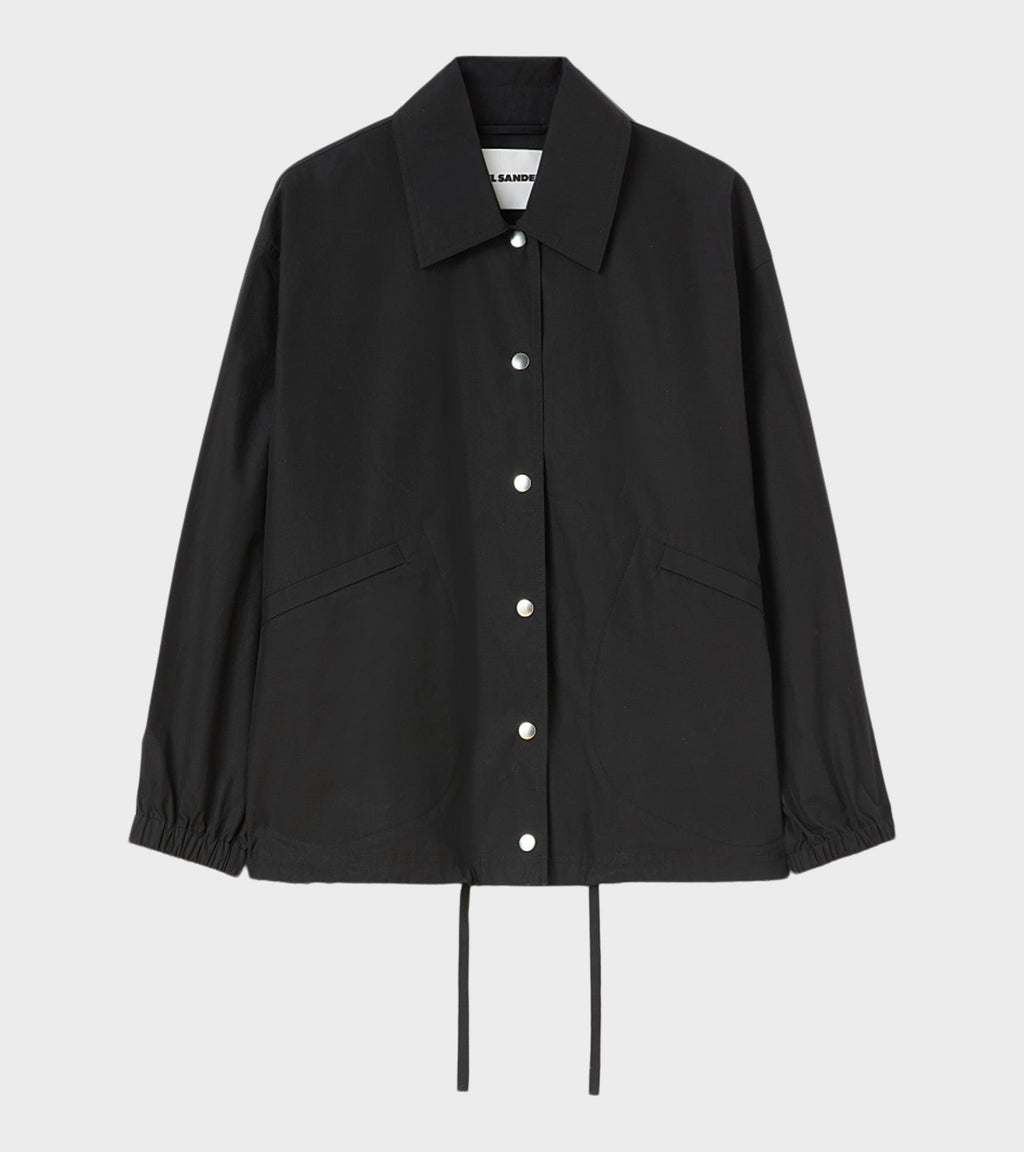 Dry Touch Cotton Poplin Logo Jacket Black