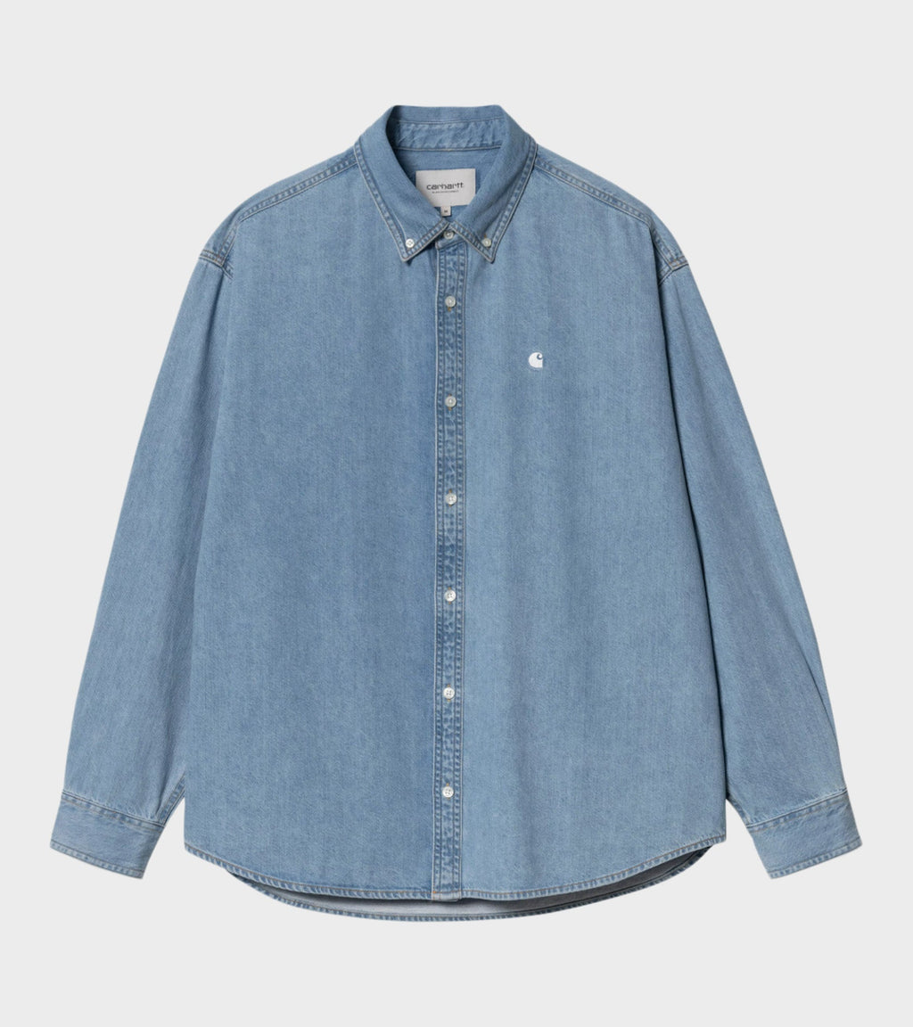 L/S Lucas Shirt Blue Bleached
