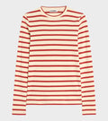 Ribbed Cotton Jersey Stripe L/S T-shirt Salty Red