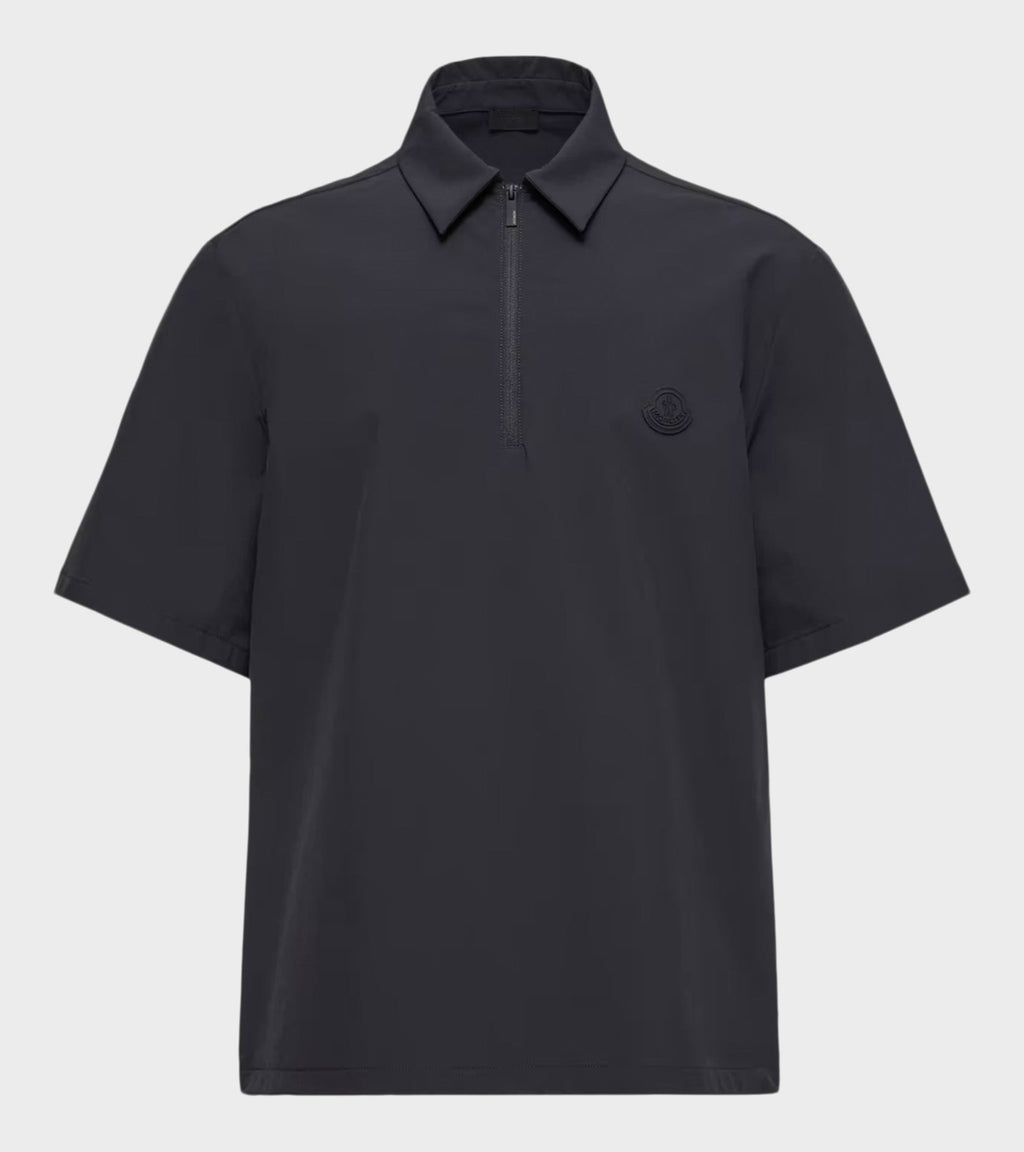 Logo Short Sleeve Half-zip Shirt Black