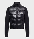Padded Zip-up Wool Cardigan Black