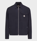 Cotton Blend Shirt Jacket Navy Blue