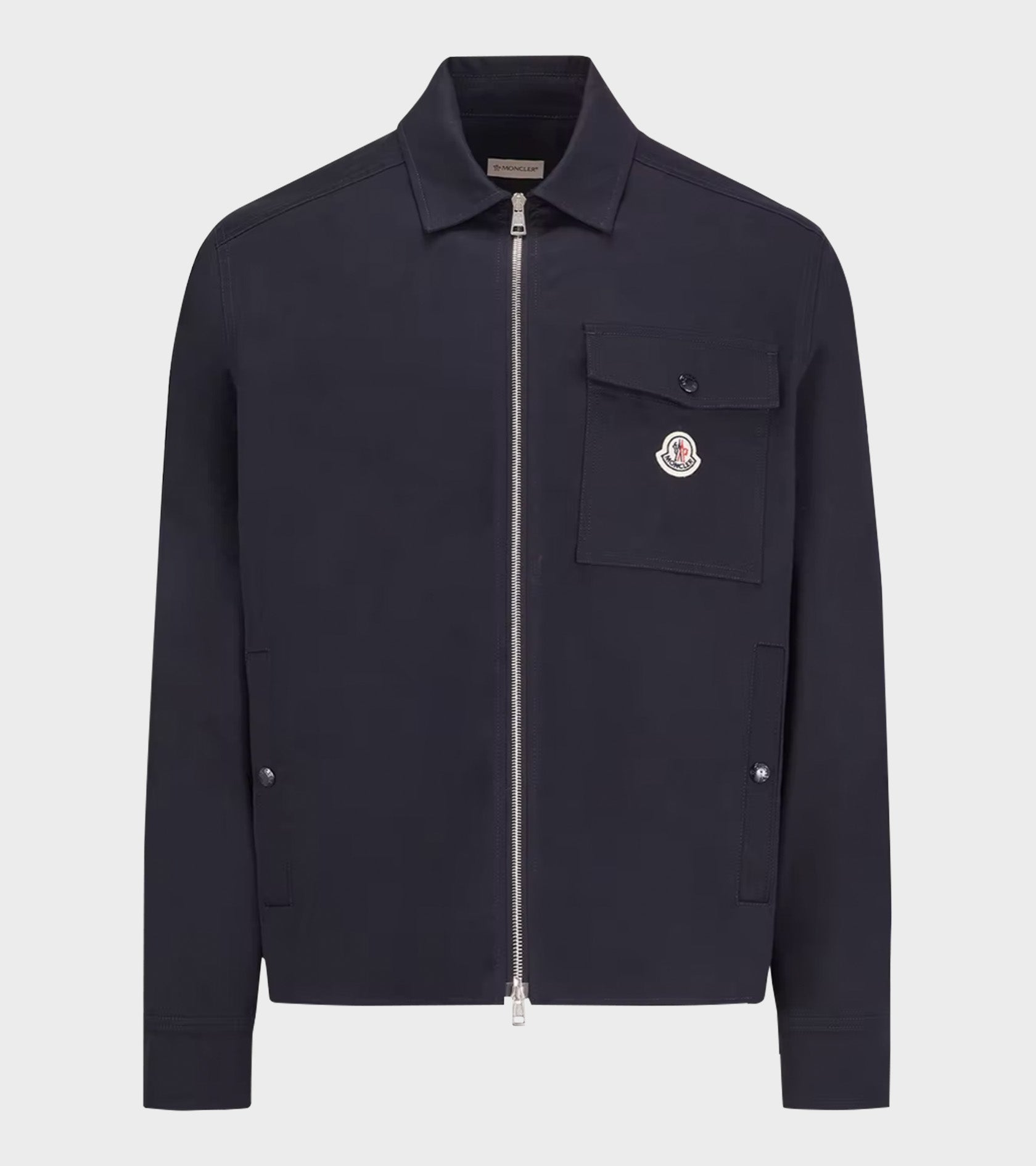 Cotton Blend Shirt Jacket Navy Blue
