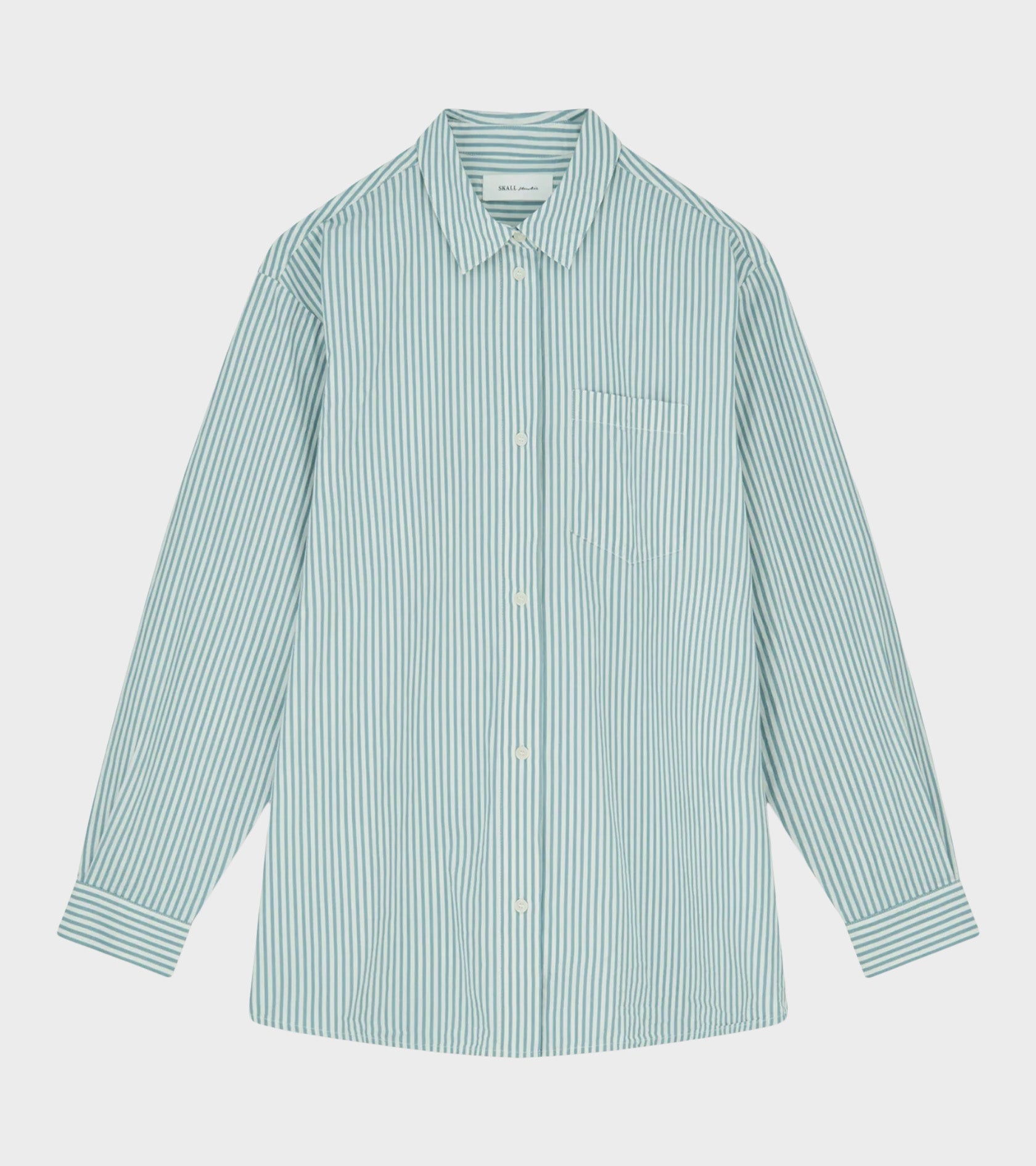 Edgar Shirt White/Aqua Stripe