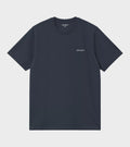 S/S Script Embroidery T-shirt Deep Night/White