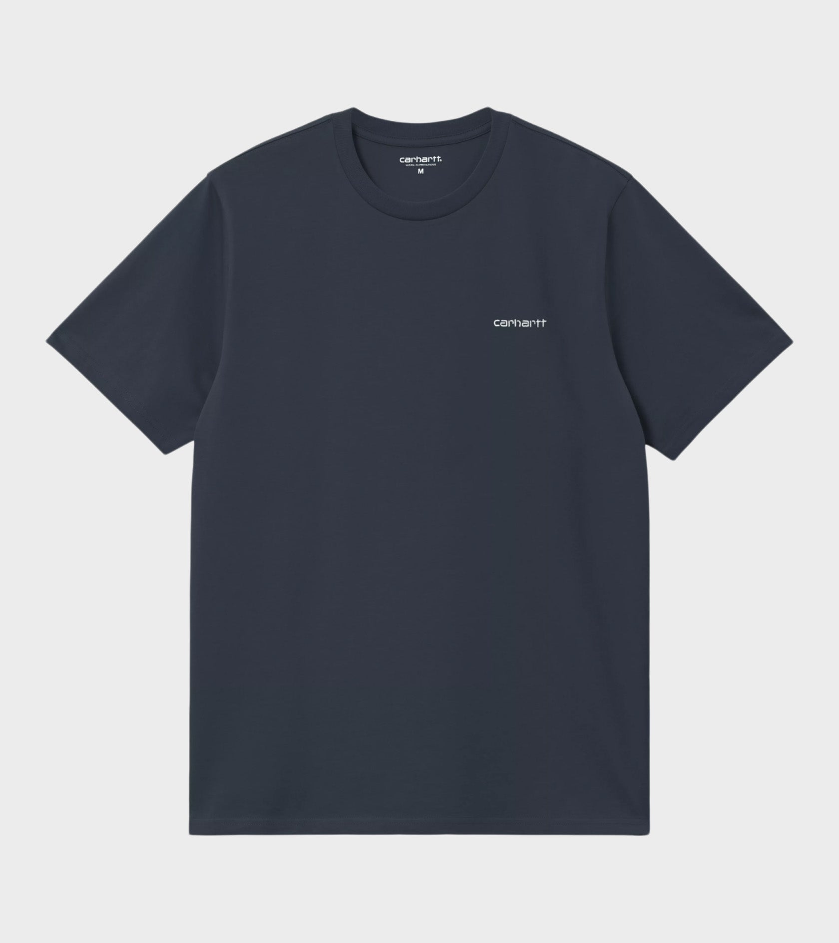 S/S Script Embroidery T-shirt Deep Night/White