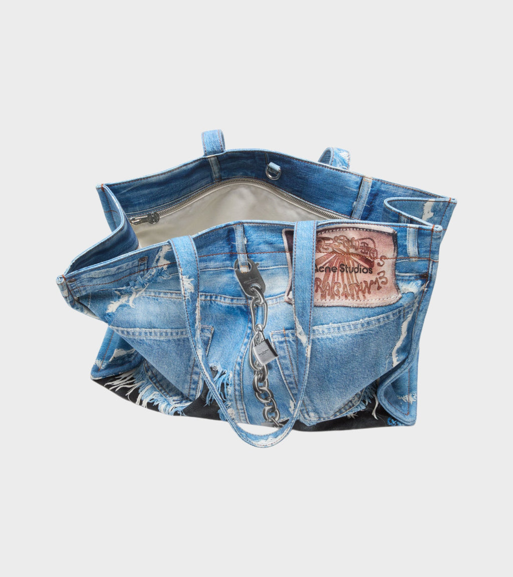 Logo Shoulder Tote Bag Mid Blue