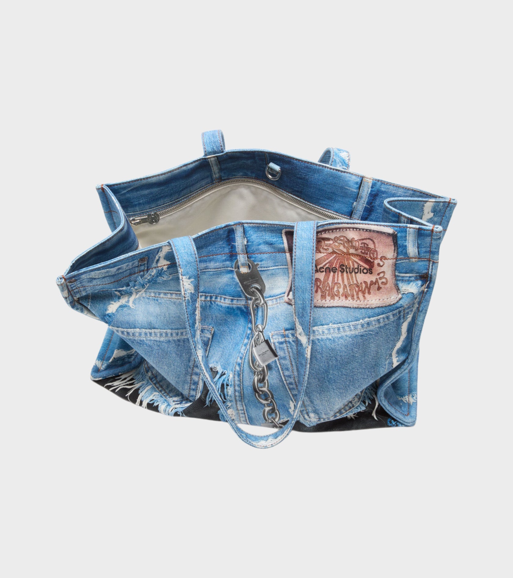 Logo Shoulder Tote Bag Mid Blue