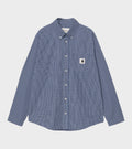W L/S Cotton Poplin Groff Shirt Check Blue