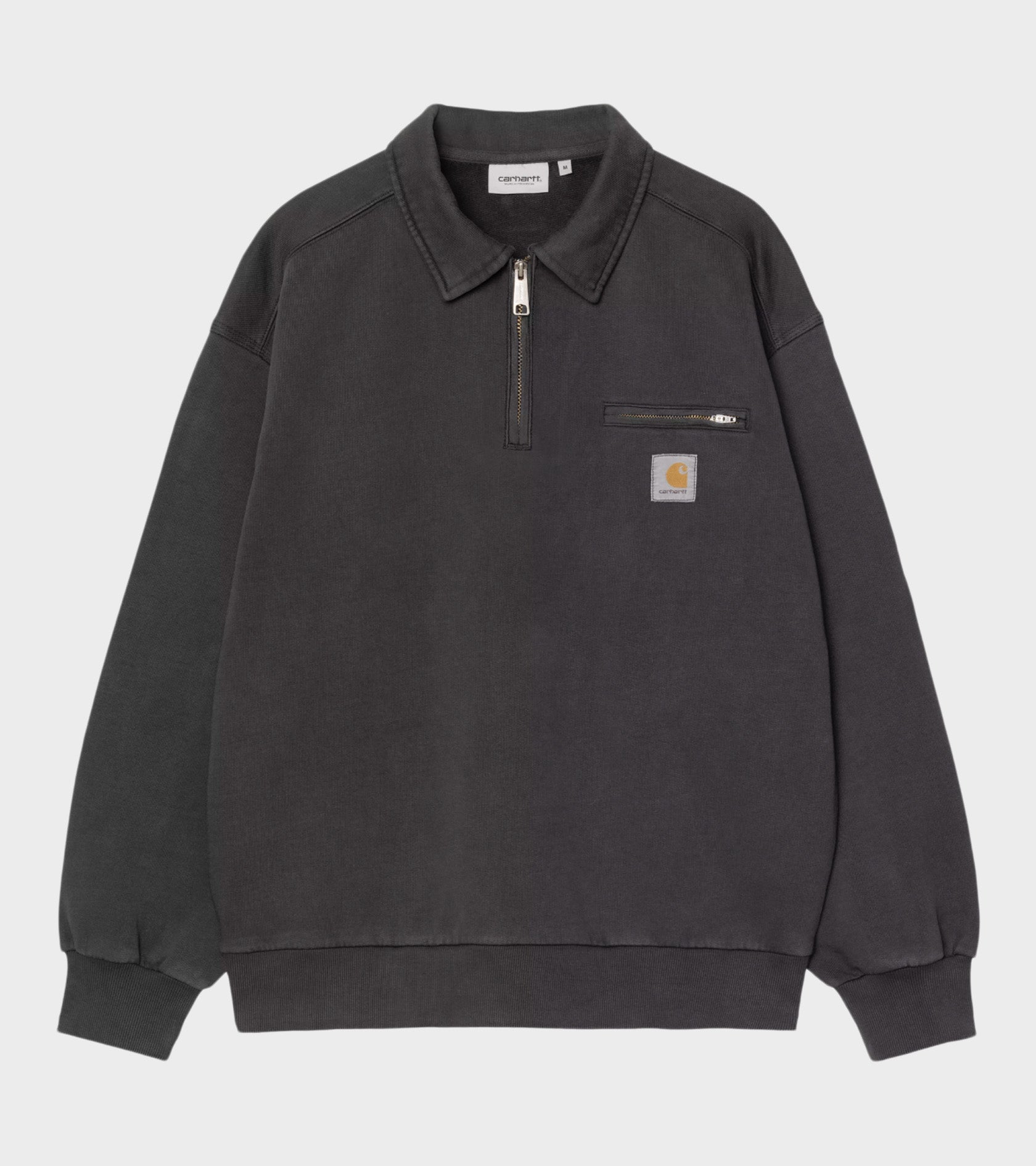 Half Zip Detroit Sweatshirt Black Stone Washed