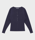 Lay2 Boatneck Cardigan Mood Indigo