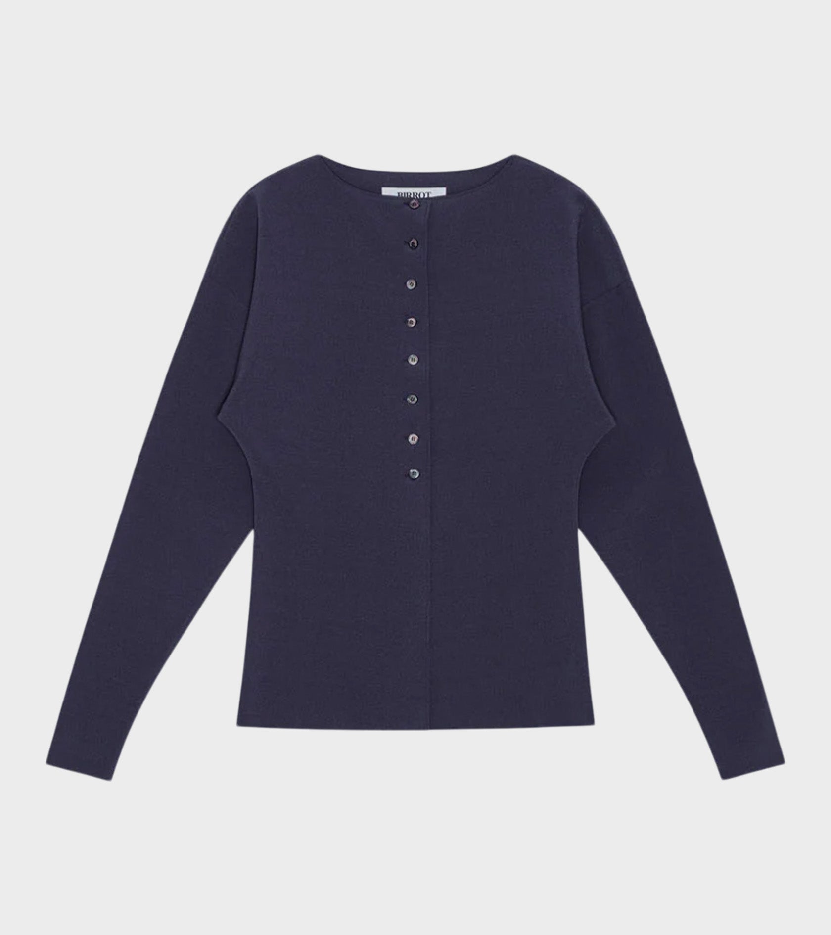 Lay2 Boatneck Cardigan Mood Indigo