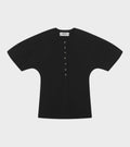Lay3 Half-sleeve Blouse Black