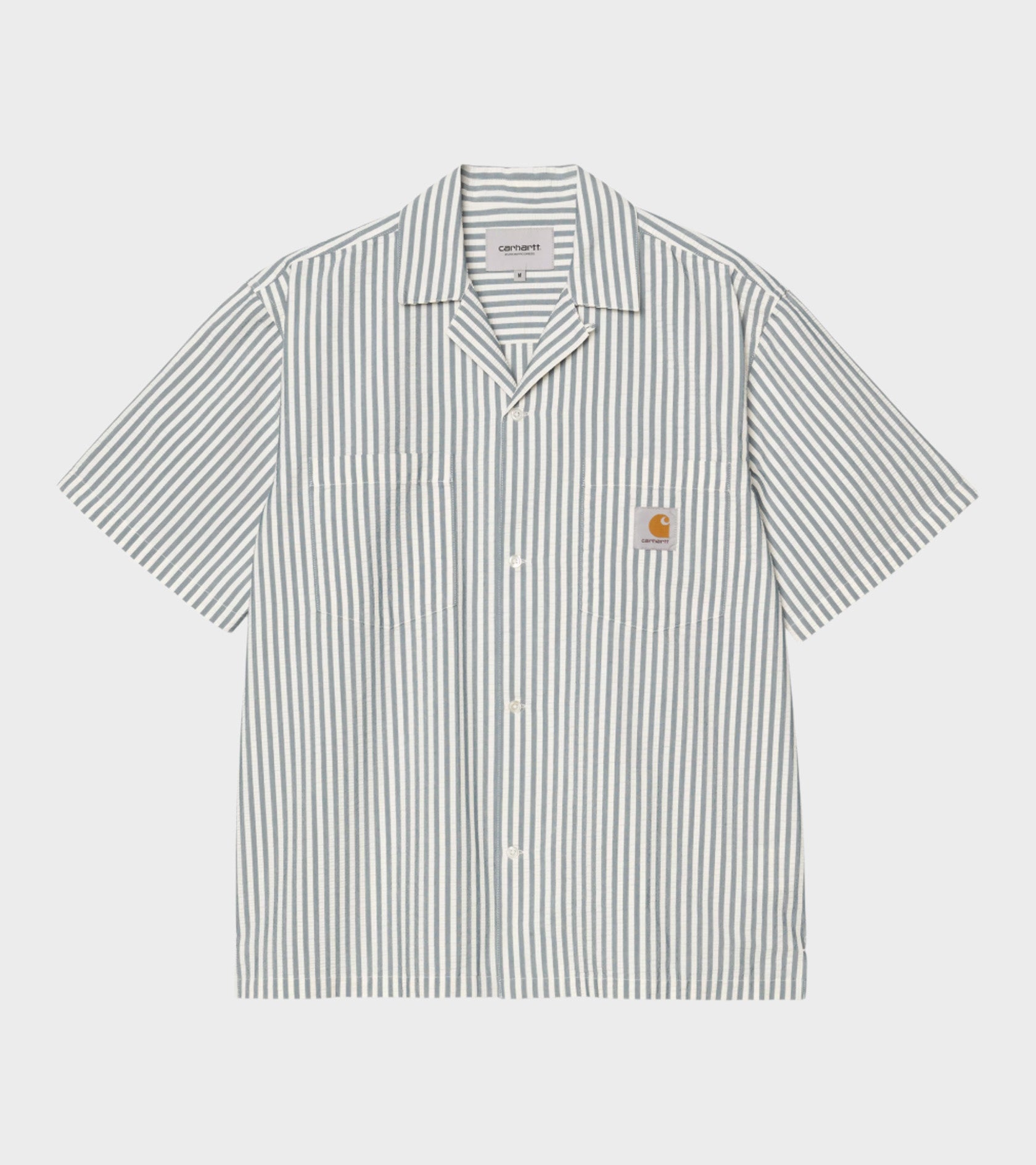 S/S Leavel Stripe Shirt Blue River/Wax