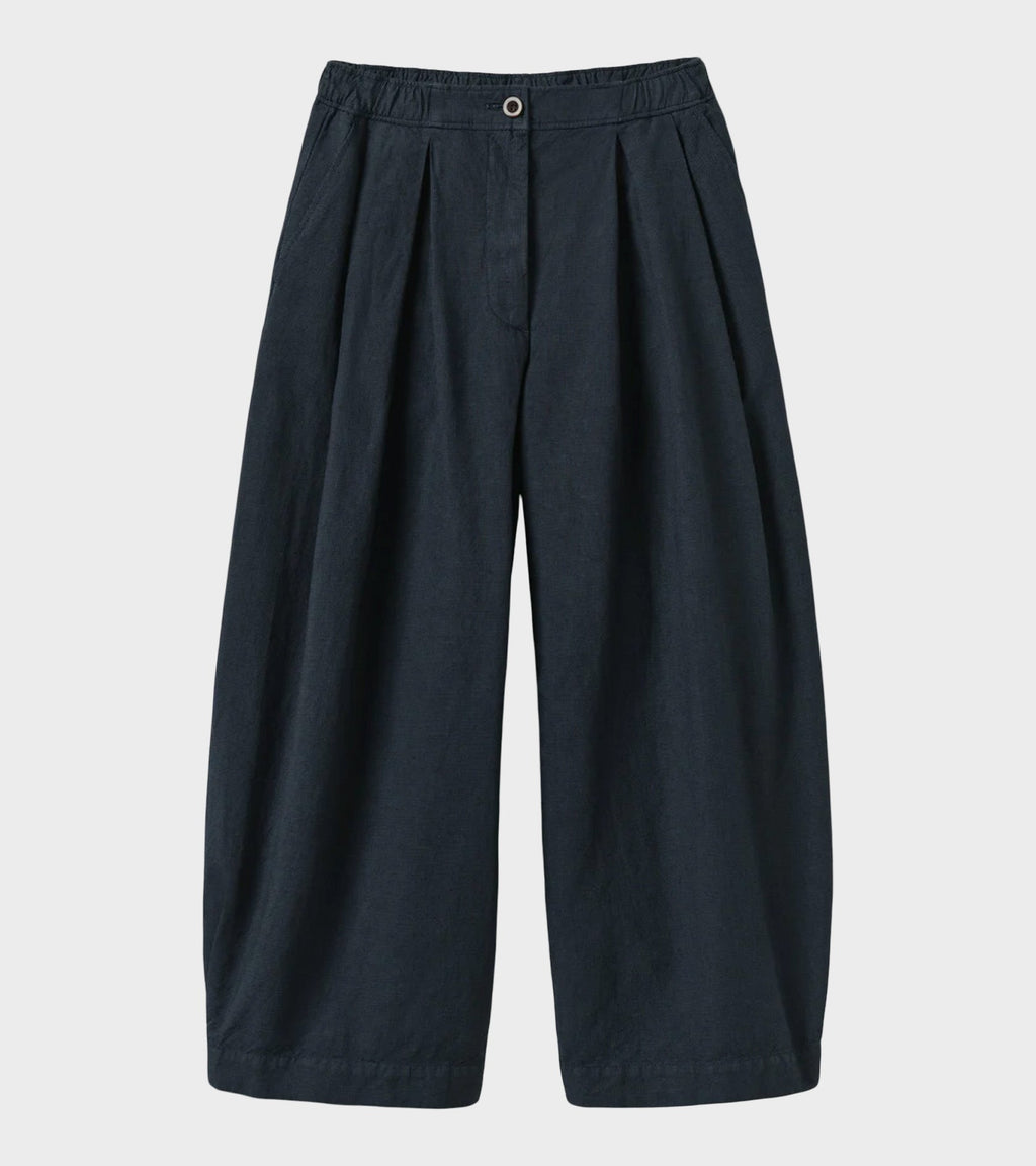 Micro Houndstooth Wide Leg Trousers Steel Blue