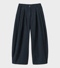 Micro Houndstooth Wide Leg Trousers Steel Blue