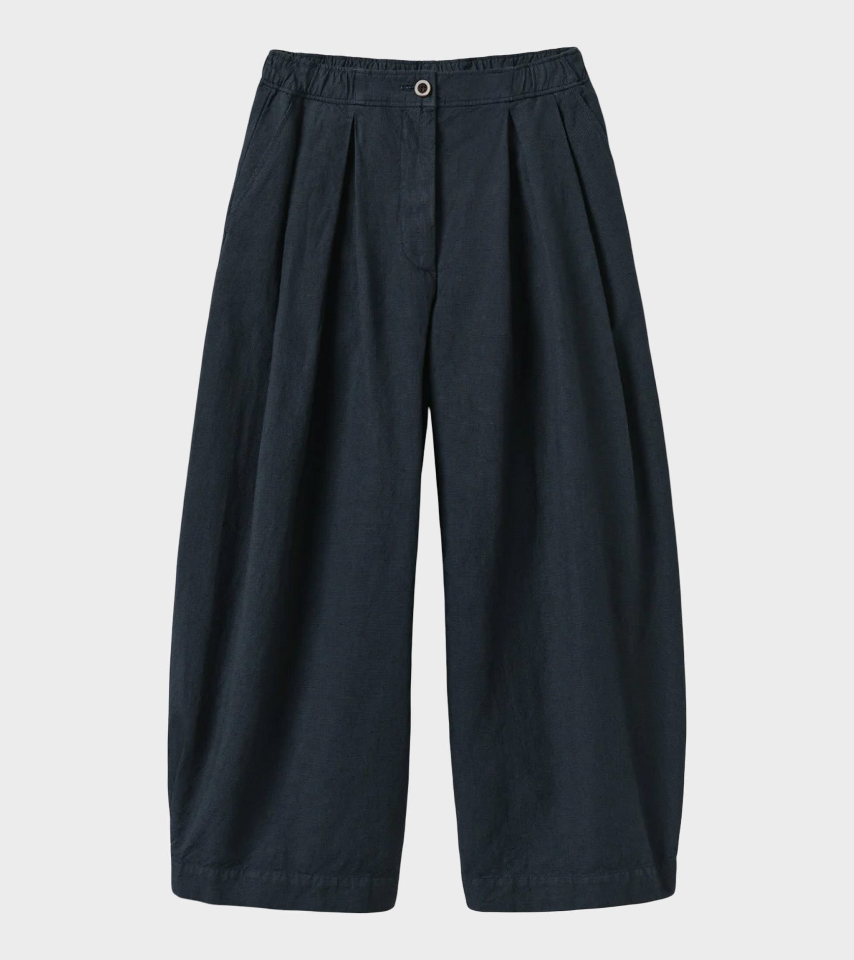 Micro Houndstooth Wide Leg Trousers Steel Blue