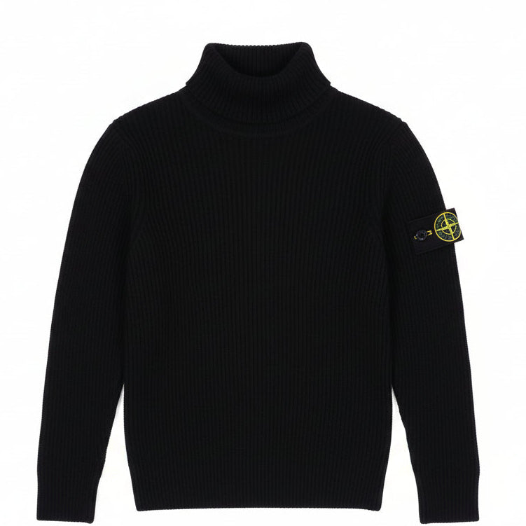 Stone Island Junior Black Turtle Neck Knitwear