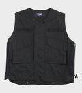 Cotton Vest with Zippers Black