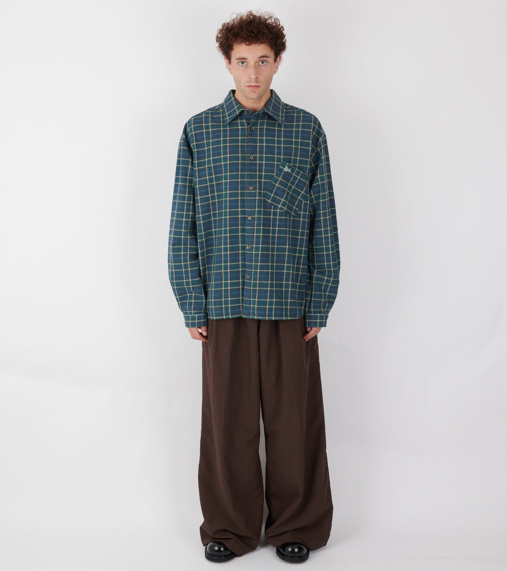 Pleated Nylon Suit Trousers Dark Brown