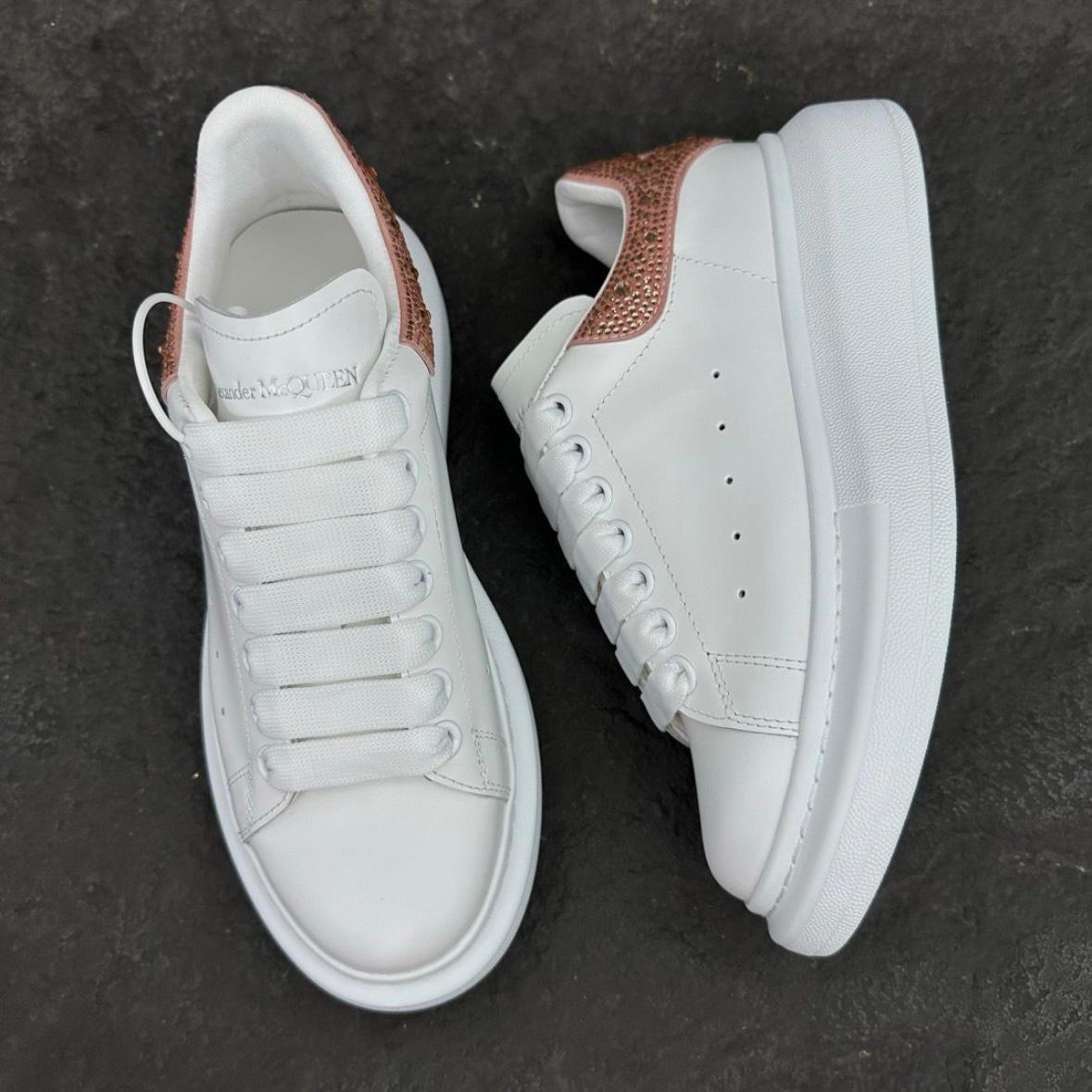 SCARPA MCQUEEN BIANCA TALLONCINO BRONZO BRILLANTINI
