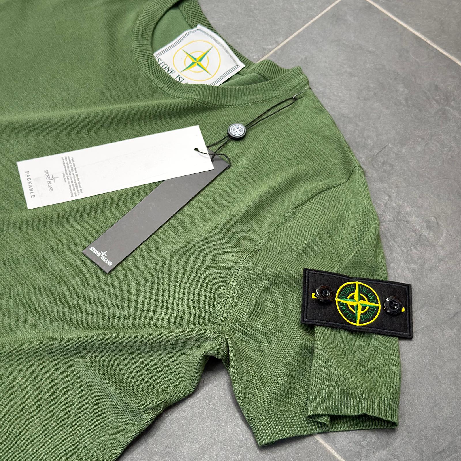 MAGLIA IN FILO STONE ISLAND COLORE VERDE