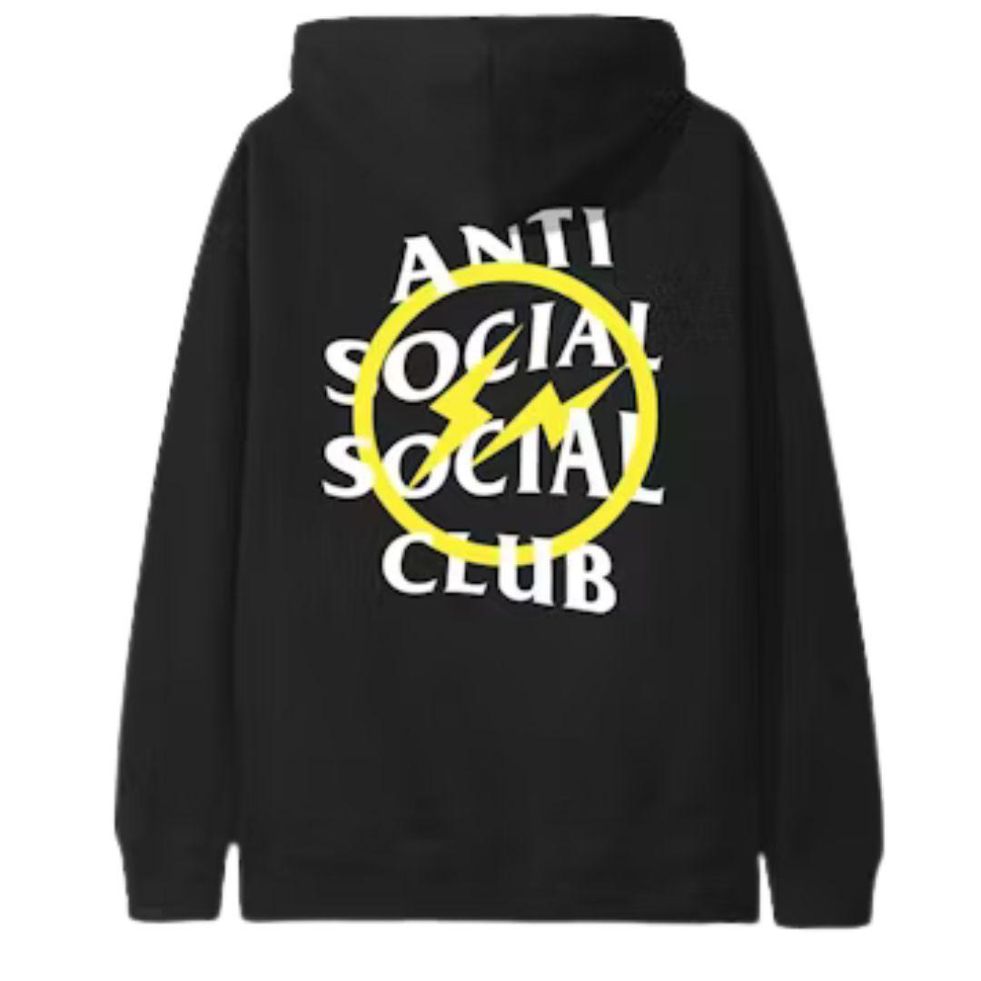 ANTI SOCIAL SOCIAL CLUB X FRAGMENT YELLOW BOLT HOODIE BLACK