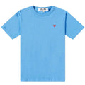 COMME DES GARÇONS PLAY SMALL EMBLEM T-SHIRT BLUE