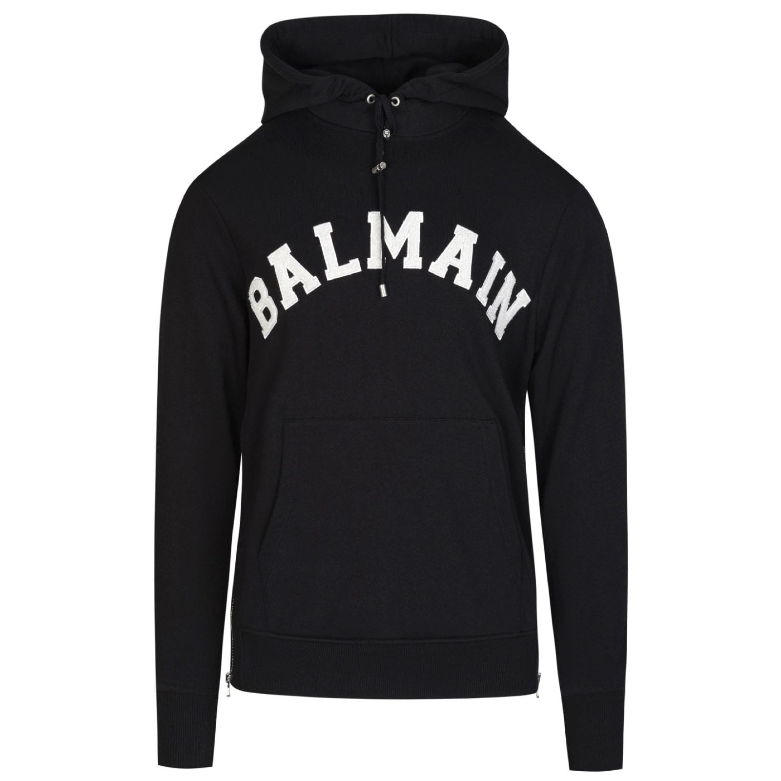 Balmain Black College Logo Hoodie