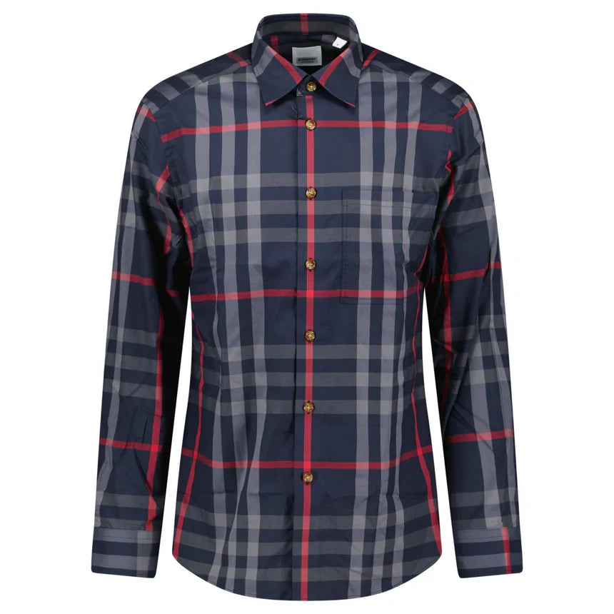 Burberry 'Claverdon' Check Shirt in Navy