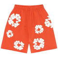 DENIM TEARS COTTON WREATH SWEATSHORTS ORANGE