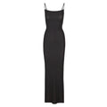 SKIMS SOFT LOUNGE LONG SLIP DRESS ONYX