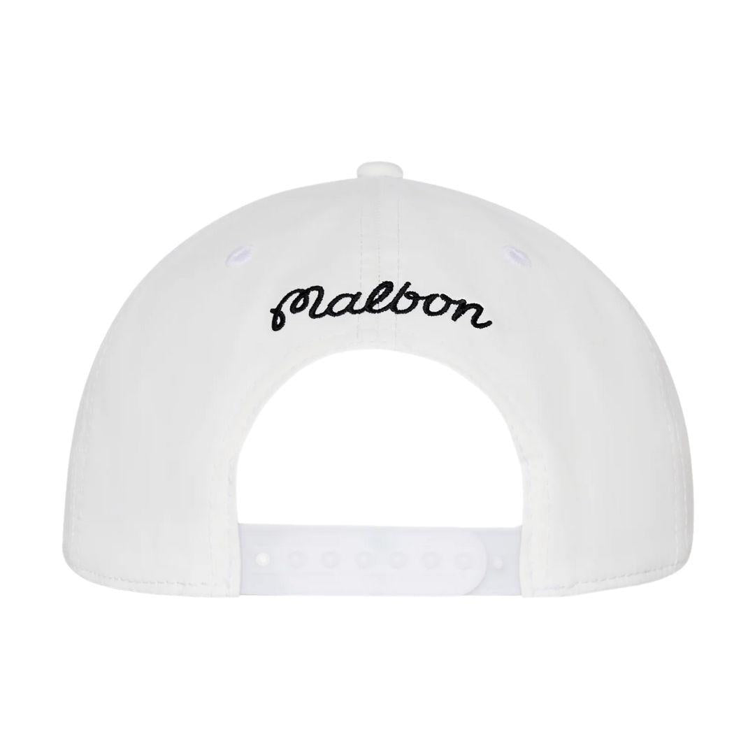 MALBON FUTURA ATSUGA POLY 5 PANEL SNAPBACK WHITE