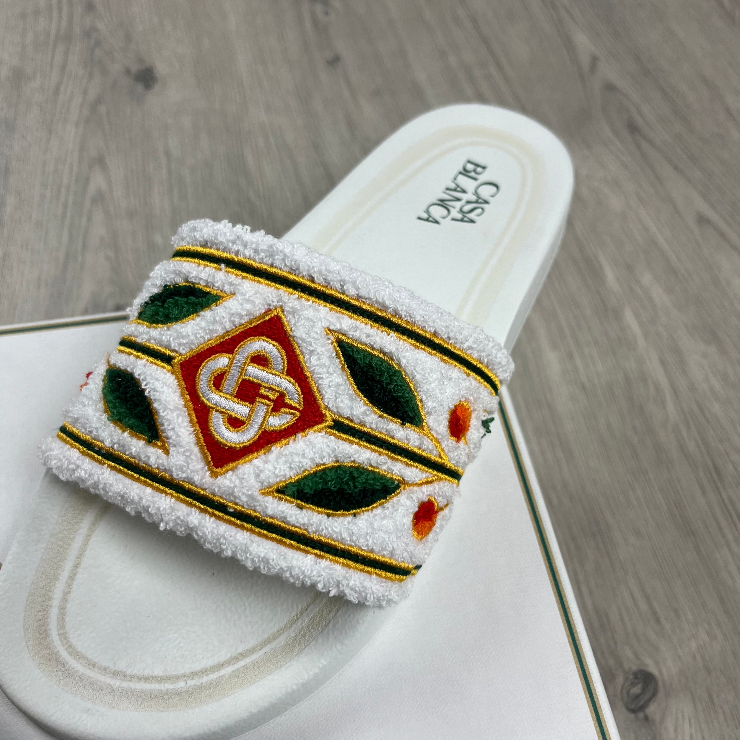 Casablanca Laurel Terry Slides - White
